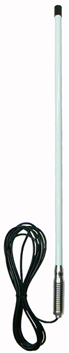 Ground independent parallel spring base UHF antenna, white, 448MHz, 20W, UHF male PL259, 6.5m cable, 2.1dBi – 850mm